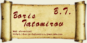 Boris Tatomirov vizit kartica